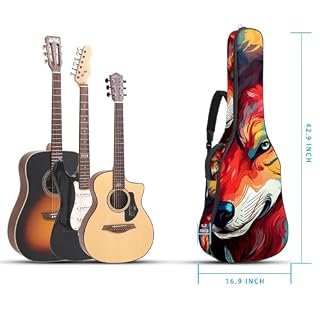 JRHEJTFZ Housse pour guitare acoustique de 1,9 cm d’épaisseur – Imperméable – Durable et élégant – Motif loup de dessin animé avec fleur violette, Multicolore 5., 42.9×16.9×4.7 in, Motif imprimé - Les Beatles, Paul McCartney, John Lennon, RIngo Starr, George Harrison JRHEJTFZ Housse pour guitare acoustique de 1,9 cm d'épaisseur - Imperméable - Durable et élégant - Motif loup de dessin animé avec fleur violette, Multicolore 5., 42.9x16.9x4.7 in, Motif imprimé – Image 5