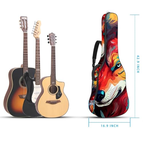 JRHEJTFZ Housse pour guitare acoustique de 1,9 cm d’épaisseur – Imperméable – Durable et élégant – Motif loup de dessin animé avec fleur violette, Multicolore 5., 42.9×16.9×4.7 in, Motif imprimé - Les Beatles, Paul McCartney, John Lennon, RIngo Starr, George Harrison JRHEJTFZ Housse pour guitare acoustique de 1,9 cm d'épaisseur - Imperméable - Durable et élégant - Motif loup de dessin animé avec fleur violette, Multicolore 5., 42.9x16.9x4.7 in, Motif imprimé – Image 6