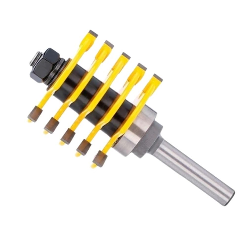 Fraise réglable, tige de 8mm, Joint de doigt réversible, mèche de routeur à Tenon à 3 cannelures