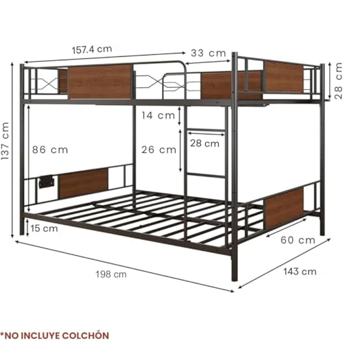 Opiniones de Litera Matrimonial E Individual Coppel - los más vendidos. 18 Litera Matrimonial E Individual Coppel marca FABATO (3)
