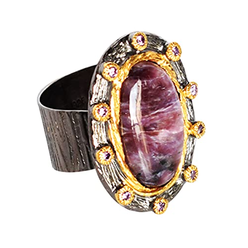 Bague argent 925 charoïte améthyste pour sublimer vos tenues du quotidien
