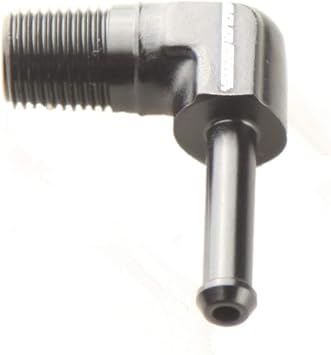 1/8 NPT To 3/16 90 Degree Hose End Barb Adapter Fitting Aluminum Black