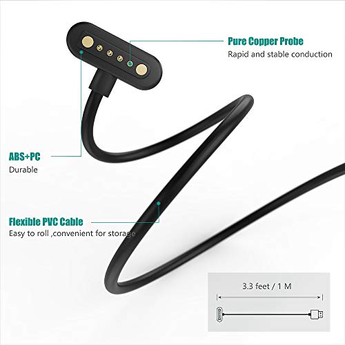 Image of TUSITA Charger Compatible with Bose Frames Alto S /M M /L, Rondo, Soprano, Tenor - USB Magnetic T-Head Charging Cable 3.3ft 100cm - Audio Sunglasses Accessories