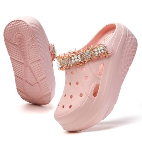 Image of FLIOZY Women's Gardener Platform Clogs Slippers Hight Heels Mules Clog Wedge Sandals Outdoor Beach Shoes