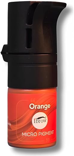 ibrow Professional Orange Color Micro Pigment Ink for Lip Color Eyebrow and Dark Lip Corrector for Permanent Makeup (5ml B...