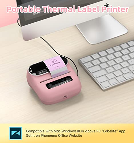 Image of M220 Label Printer, Phomemo Label Printer, 3 Inch Bluetooth Thermal Sticker Machine for Home, Office, School, Barcode Printer for Address, Shipping, Box, Cup, Compatible with Mobile Phone and PC, with