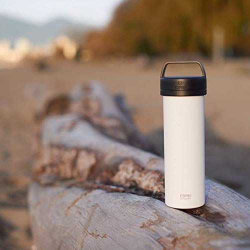 Espro P0 Ultralight Double Walled Stainless Steel Vacuum Insulated Coffee French Press + Tea Micro-Filter, 16 Ounce, Chalk White #TOP3