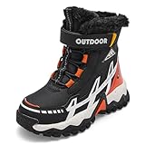 Balabala Kids Snow Boots Girls Winter Boots Girls and Boys Snow Boots Outdoor Anti-Slip Warm Faux Fur Shoes Hiking Boots