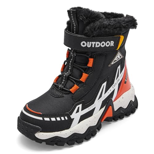 Balabala Kids Snow Boots Girls Winter Boots Girls and Boys Snow Boots Outdoor Anti-Slip Warm Faux Fur Shoes Hiking Boots
