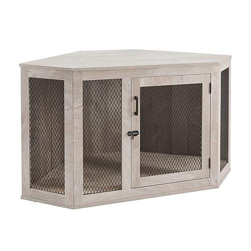 Robuste Hundebox Kaufeste Hundehütte aus Holz, Multifunktionsmöbel für kleine/mittelgroße/große Hunde, rustikaler Stil, Beistellschrank, dekoratives Design