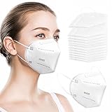 50PCS Face Respirator Cup Dust Safetys Breathable 5 Layer with Elastic Ear Loop and Nose Bridge Clip for Personal Protective White