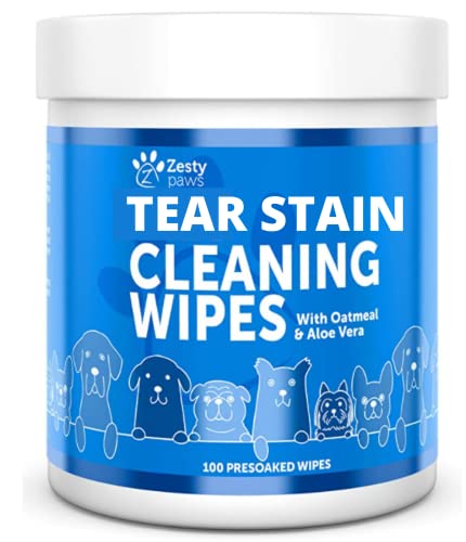 Zesty Paws Tear Stain Cleaning Grooming Wipes for Dogs…