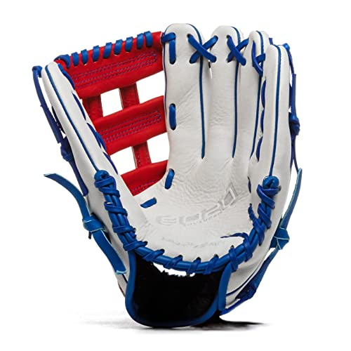Boombah 8020 Advanced Fielding Glove With B4 H-Web And Conventional Back Red/Royal Blue/White - Size Rht-11.5 #TOP2
