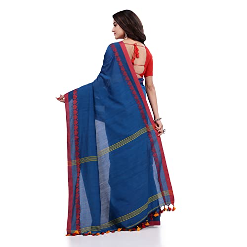 Image of dB DESH BIDESH Women`s cotton saree for woman handloom cotton georgette silk party, wear latest, loveria new, collection farewell soft mulmul linen cotton sarees for women with unstitched blouse