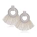Boucles d'oreilles bohème gland boucles d'oreilles de mariée rouge mode tempérament sauvage géométrie en forme d'éventail boucles d'oreilles femme, blanc