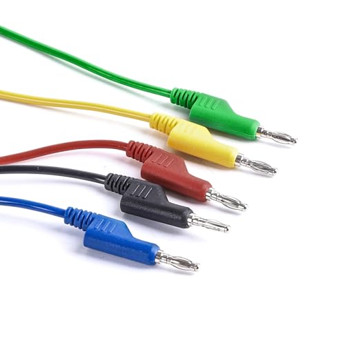 Image of 5PCS Stackable Banana to Banana Plug Test Leads 3.3ft /1m 1000V 15A Copper Flexible Stackable Cable Line Wire