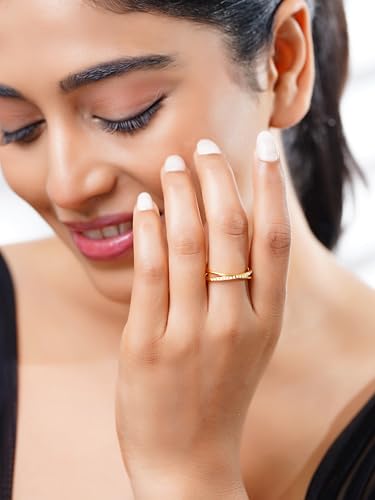 Image of 18K Gold Plated Statement Ring for Women | Stylish Classy Rings | Waterproof and Anti Tarnish Jewellery | Rakhi Gift for Sister | Gifts for Women | 1 Year Warranty*