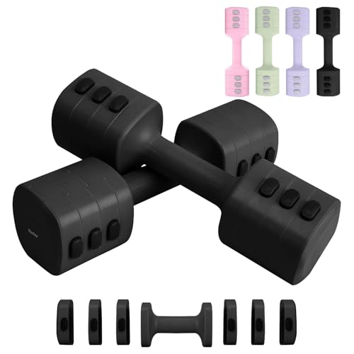 Image of kisnbld Adjustable Dumbbell Set of 2, 4 in 1 Free Weights Dumbbells Set for Women with Fast Adjustment, Each 2lb 3lb 4lb 5lb Hand Weights Set for Home Gym & Outdoor Exercise Training