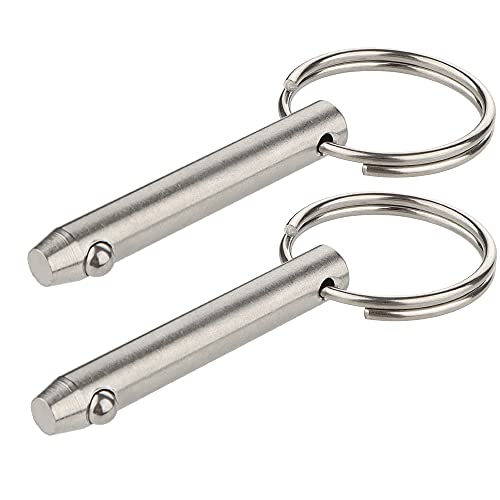 2 Pcs Quick Release Pin Diameter 5/16(8mm) Overall Length 2.17(55mm) Usable Length 1.54(39mm) Full 316 Stainless Steel Bimini Top Pin Marine Hardware