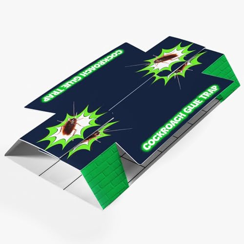 Image of Lifekrafts Cockroach Traps - Pack of 10 Strong Sticky Glue Traps for Roaches & Insects | Non-Toxic Pest Control for Home, Kitchen, Bathroom, Office | Easy to Use & Disposable