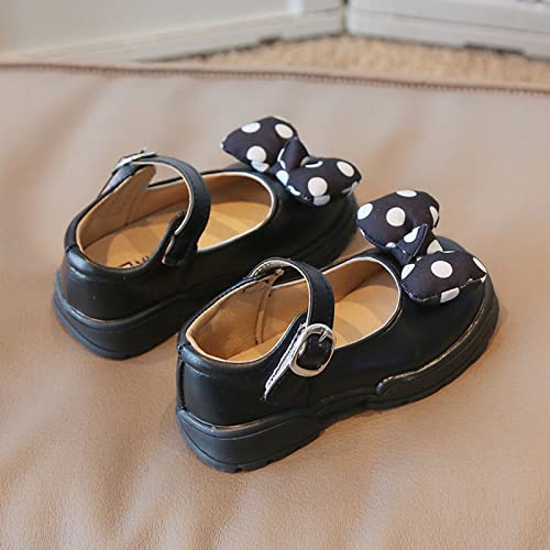 sfdgfhyf Little Girls Comfortable Shoes Fashion Autumn Girls Casual Shoes Thick Bottom Flat Round (Black, 3-3.5 Years Toddler)3