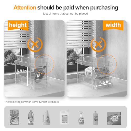 Mhha CABINET ORGANIZER 2 Tier Clear Under Sink Organizers And Storage Medicine Cabinet Organizer thumb #3