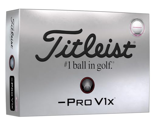 Titleist Ladies Pro V1x Left Dash Performance Alignment Golf Balls Pink