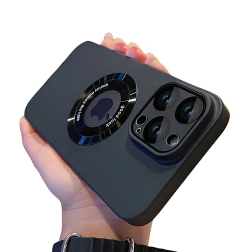 FTTFFLL ���O�W���A���[ ����� ���n �P�[�X iPhone 16 Pro Max 11 12 13 15 Pro Max 14 Plus�p ���C�J�����ی�J�o�[(iPhone 14 ProMax/�u���b�N)