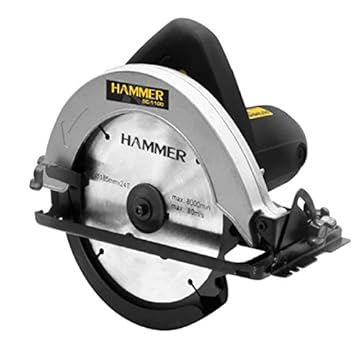 HAMMER Serra Circular 100% Rolamentada 1100w Preto GYSC1100_110-127V