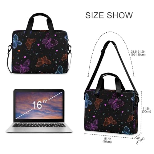 Maletín para laptop con diseño mariposas neón miniatura 5