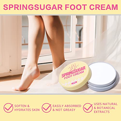 2Pcs Springsugar Hydrating Foot Cream, Quick Absorbed & Soften Dry Cracked Heel,Calluses,Corns Feet Balm - Shea Butter,Beeswax,Vitamin E,Betaine,Chlorella Vulgaris Extract Skin Moisturizer, 2 X 3.5 Oz #TOP6