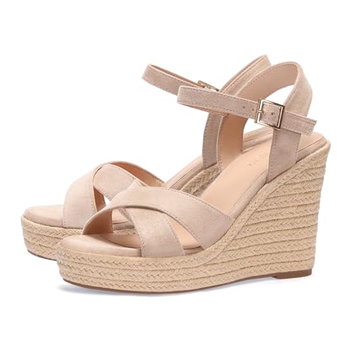 Image of VICKI.VICKI Women's Platform Sandals Wedge Ankle Strap Open Toe Sandals