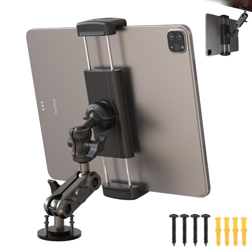 VasSmtCPH Tablet Holder for Truck Aluminum Heavy-Duty Drill Base 360° Rotating Mount for Cars Dashboard, Trucks, and Commercial Vehicles,Boat,Wall Compatible with 4.7?12.9 inch Tablets/Phone
