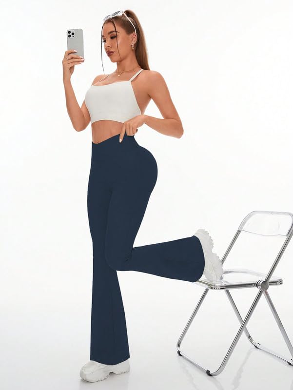Image of DTR FASHION Women's Stretchable Solid Cotton Blend Casual Trouser