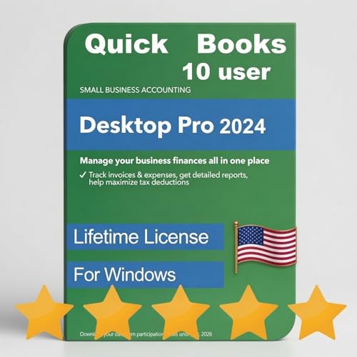 Quick-Books Desktop Pro "Plus" 2024 | 10 Users | LIFETIME Version | NO DVD | Amazon Message Delivery(Within 8hrs) - Only PC, Not for Mac | 100% Money Back Guarantee