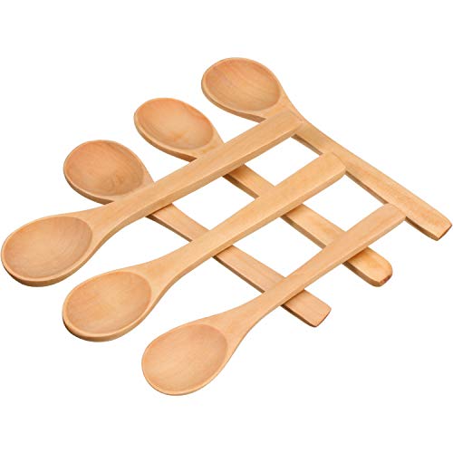 30 Pieces Mini Wooden Spoon Small Soup Spoons Serving Spoons Condiments Spoons Wooden Honey Teaspoon For Seasoning Oil Coffee Tea Sugar (Light Brown) #TOP4