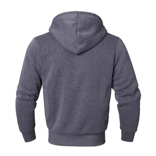 Image of LeeHanTon Sherpa Lined Hoodies for Men Heavyweight Full Zip Up Sweatshirt Thick Fleece Winter Warm Work Jackets Plus Size