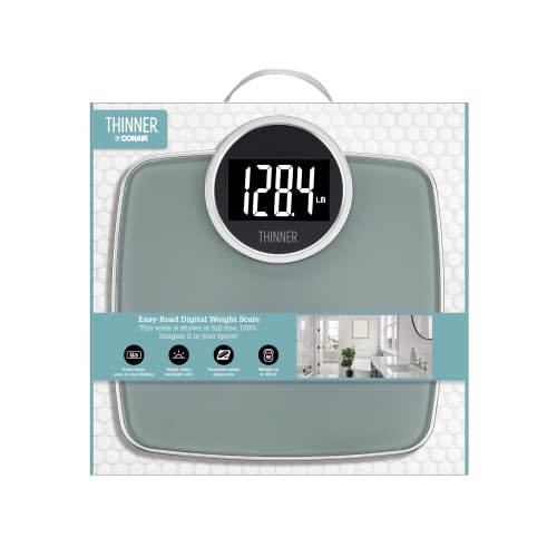 Thinner By Conair Extra-Large Easy-To-Read Digital Bathroom Scale, Measures Weight Up To 400 Lbs. #TOP6