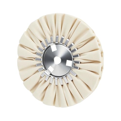 Image of 8 inch White Airway Buffing Wheel, 5 /8 inch Arbor, 16-Ply Fine Polishing Wheel for Angle Grinder, Final Polishing for Aluminum & Metal, Mirror Shine & High Gloss Finish, 1 PC
