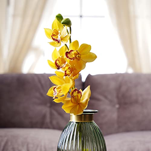 Image of PURE HOME + LIVING Yellow Faux Boat Orchid Spray 1 Piece