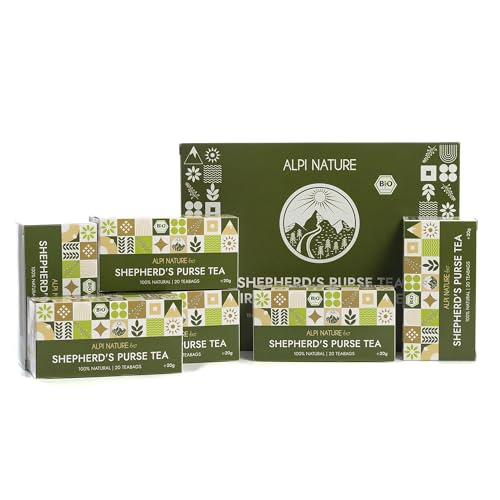 Alpi Nature Bolsa de Pastor Té Orgánico, 120 Bolsitas de Té 120g, Paquete de 6 x 20 Bolsitas de 1g