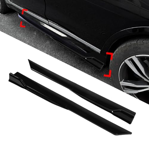 ZDETGU Seitenschweller, Kipphebel, Universelles ABS, Verstellbare Seitenschweller, Verlängerung, Splitterlippe, Stilvolles Aerodynamisches Design für Autoenthusiasten, 105 Cm (BLACK)