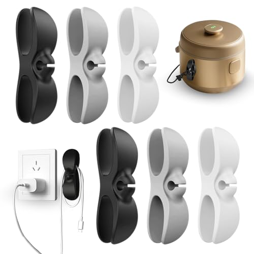 Organizador Cables, 6 Piezas Organizadores para Cables para Electrodomésticos Clips de Cable de Cocina Soporte Cables Escritorio Autoadhesivos Soporte para Cables