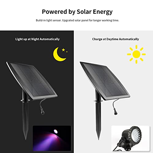 Solar Fountain Lights, Rgb Spot Lights For Yard, Color Changing Pond Lights, Ip68 Waterproof Underwater Spotlights Outdoor Landscape Lights For Halloween House Garden Pathway Tree Flag, 4 Lights #TOP3