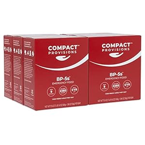 Compact Provisions BP-5s Emergency Food Supply – 6-Pack – Non-Perishable Survival Rations for Disaster Preparedness & Disaster Kits – 2385 Calories, 72g Protein Per Box – 9 bars/box