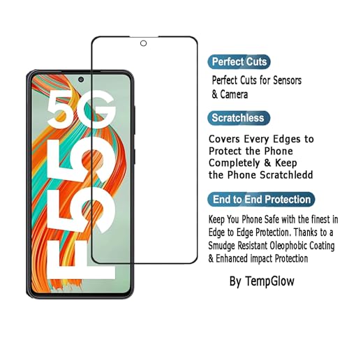 Image of Screen Protector for Samsung Galaxy F55 5G | M55 5G (Black) Tempered Glass Edge-to-Edge 6D Screen Guard With Installation Kit.