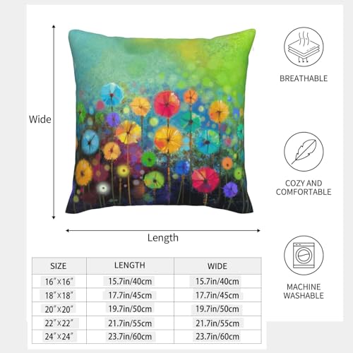 Lot de 2 housses de coussin décoratives avec fleurs colorées