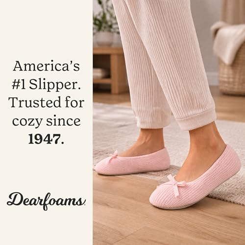 Image of Layla Ballerina Slippers, Memory Foam Lightweight Indoor House Shoes