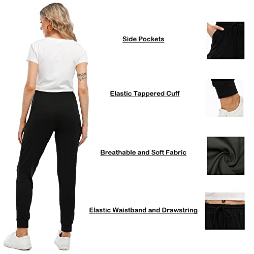 Womens Joggers with Pockets & Drawstring-Sweatpants for Women Workout Running Yoga Lounge Pants4