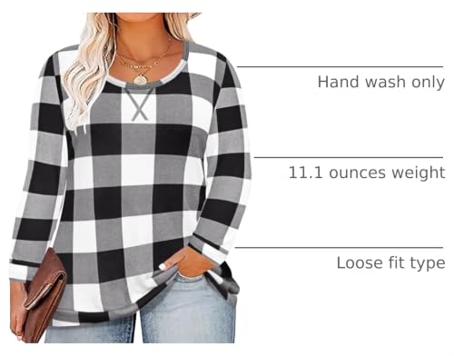 Image of CARCOS Plus Size Tops for Women Color Block Flower /Striped /Camo Crew Neck Long Sleeve Tee Shirt